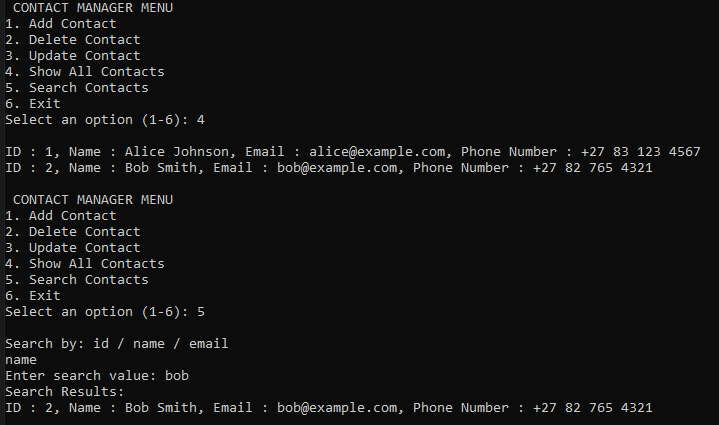 Contact Manager Screenshot