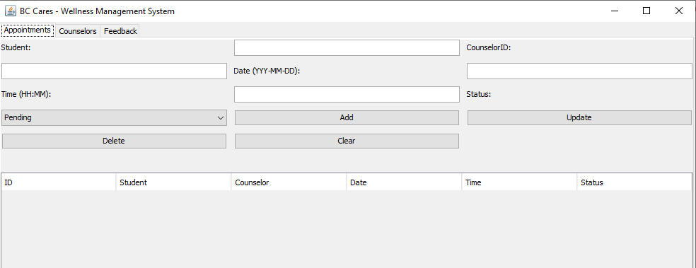 Student Wellness Screenshot